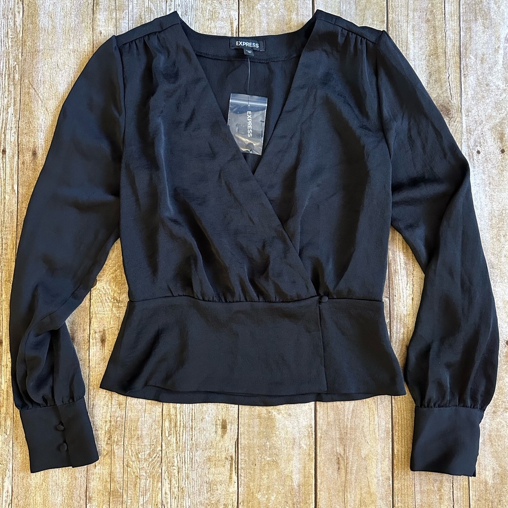 Express Long Sleeve Peplum Top